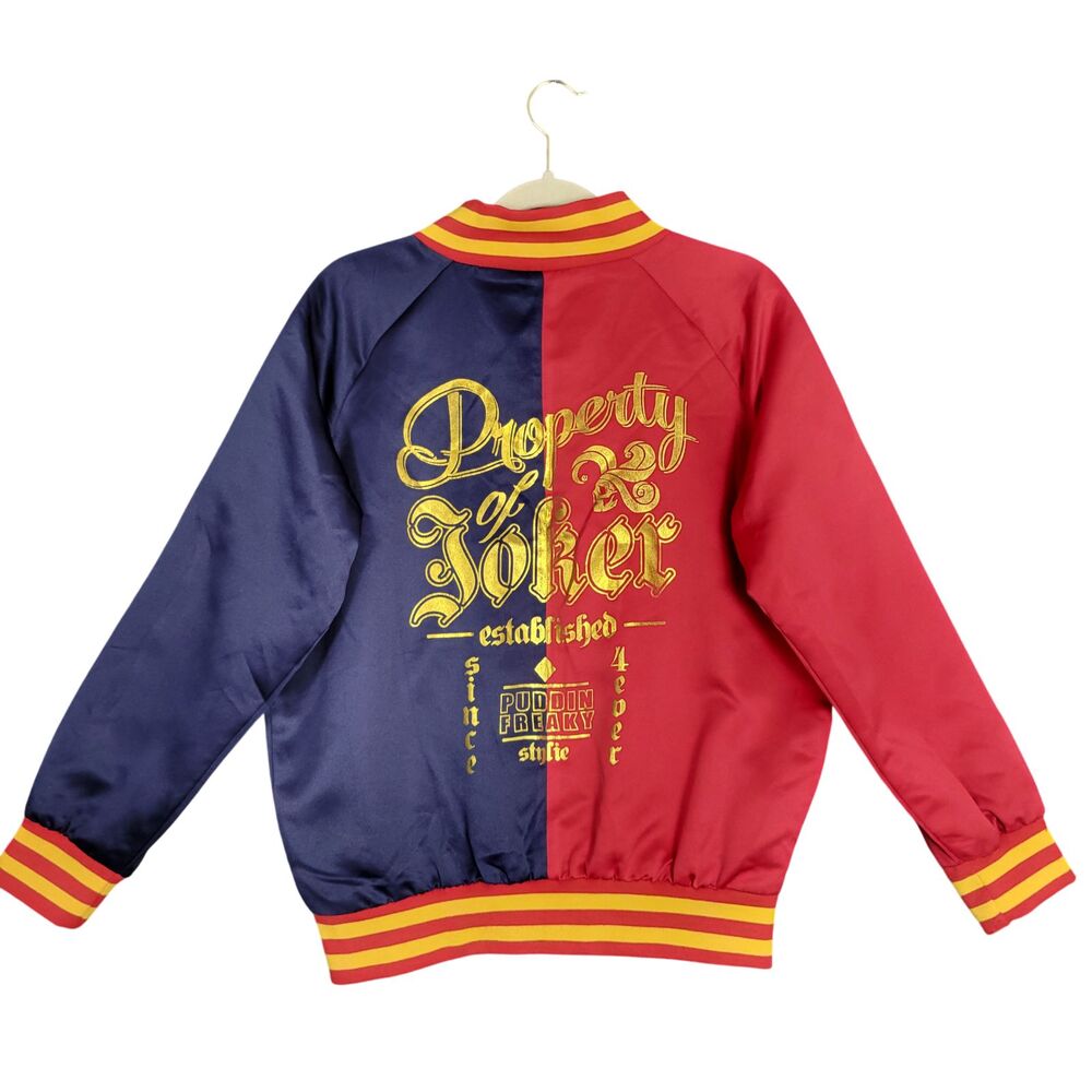 SUICIDE SQUAD Harley Quinn Property of Joker Full Zip Bomber Jacket SIZE XL